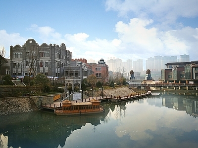 民国风情建筑风格商业街 民国风格商业建筑 石库门商业