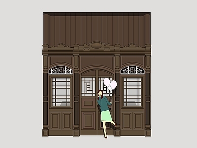 复古风格建筑 民国建筑立面 老上海建筑 商业建筑立面