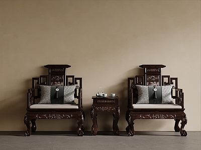 新中式双人沙发