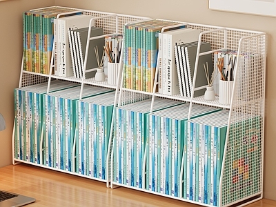 奶油风办公用品 书桌 书架 摆件 书房 学习桌