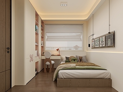 奶油风榻榻米卧室 现代轻奢风格卧室