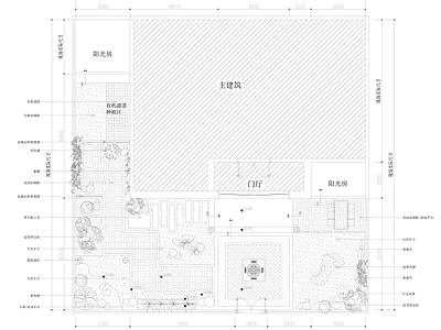 别墅 130平别墅庭院 施工图