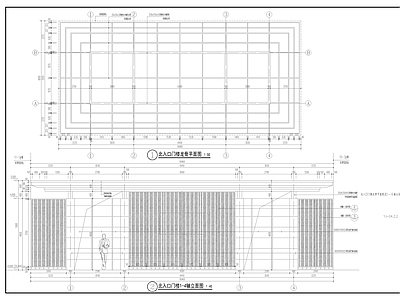 小区主入口 出入口 门楼 施工图