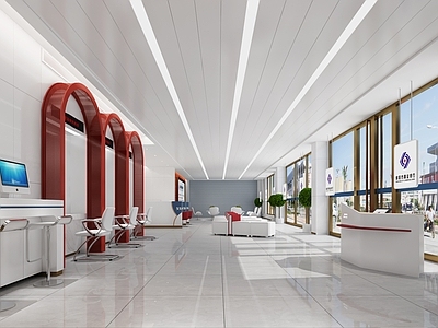 现代简约银行 银行大堂