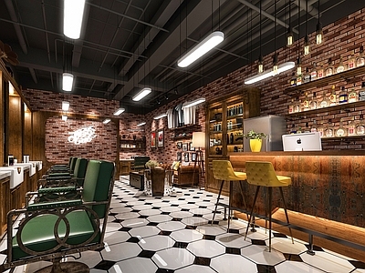 复古工业风美发店 工业风美发店 工业风理发店