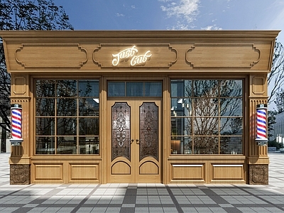 复古门头 美发店门头