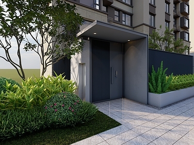 现代简约入口大门