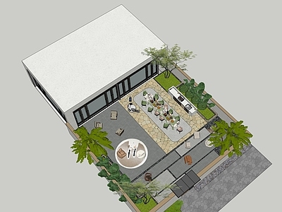 现代简约屋顶花园 现代庭院
