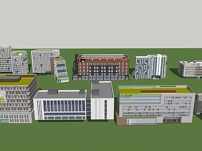 现代主义创业园区 多层办公楼建筑