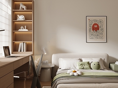 奶油风榻榻米卧室 儿童房