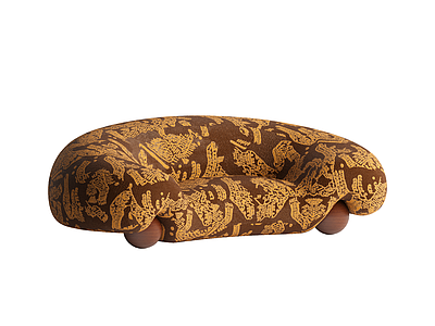 复古双人沙发 复古豹纹沙发 动物皮纹沙发