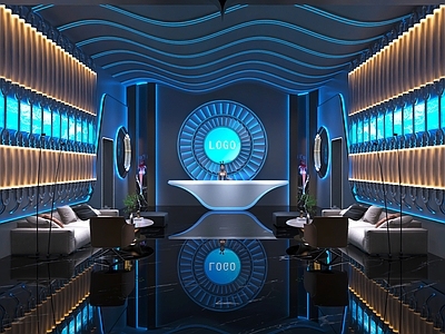 赛博朋克直播间 前厅 ktv