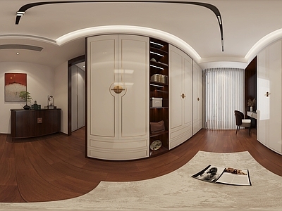 新中式衣帽间 别墅卧室 别墅衣帽间 新中式卧室 新中衣帽间 别墅新新中式卧室