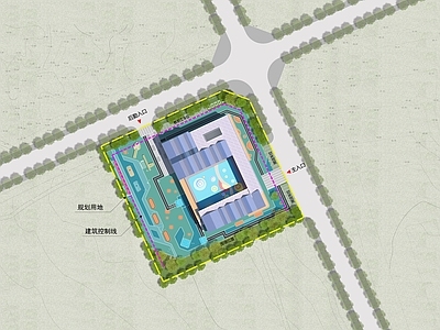 现代幼儿园建筑 现代幼儿园 幼儿园景观 施工图