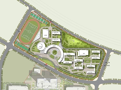 现代学校建筑 学校总平面 宿舍楼 高中 教学楼 综合楼 施工图