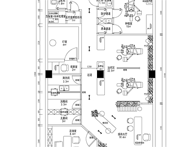 现代医院 口腔诊所平面图 施工图
