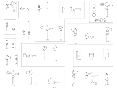 现代五金管件 水泵图块 施工图