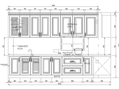 美式柜子 柜子立面图 施工图