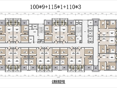 公寓建筑 平层高层公寓 100到115平 类住宅高层公寓 施工图