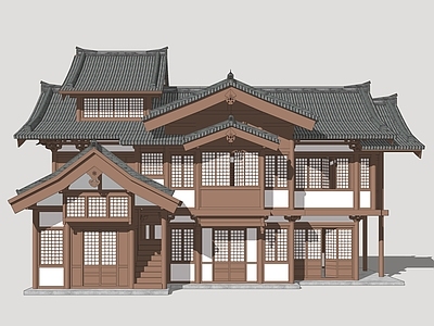 中式古建筑 唐风古建 唐风商业建筑 古建商业街 民俗商业街