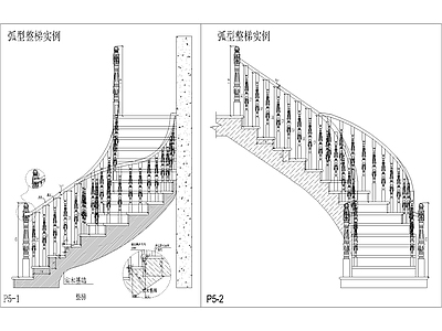 美式欧式柜子 楼梯 整梯 立面图 施工图