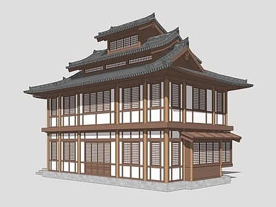 中式古建筑 唐风古建 唐风商业街建筑 古风商业街