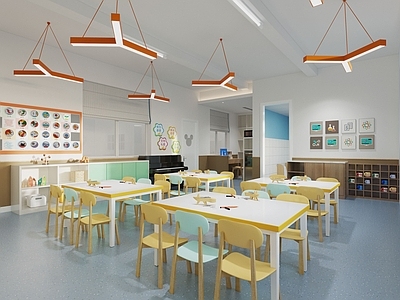 现代简约（儿童友好型）幼儿园 美术教室 幼儿园教室