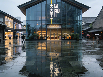 现代街道外景 商业街外景 人行道 道路 街道外景