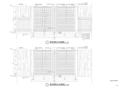 铁艺大门 入口 门 消防门 施工图