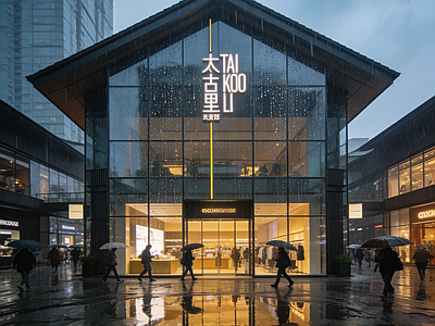 现代街道外景 商业街外景 人行道 街道夜景 街道外景