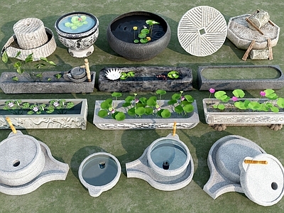 新中式景观庭院小品