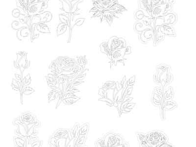 现代花 玫瑰花AD图库 施工图