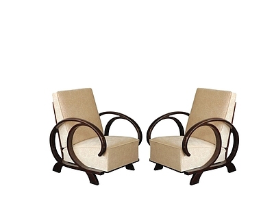 中古风休闲椅 ARTDECO 优雅圈形扶手沙发