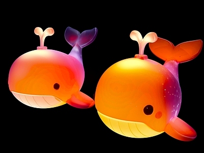 梦幻卡通风其他灯具 鲸鱼灯光海洋生物