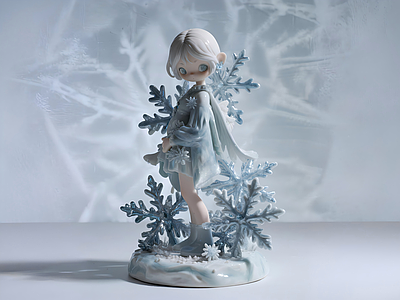 冰雪童话风雕塑摆件 冰雪卡通IP 童话风摆件 雕塑 美陈 艺术品