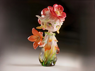 梦幻童话风花艺 花仙子卡通IP 梦幻风摆件 雕塑 美陈 艺术品