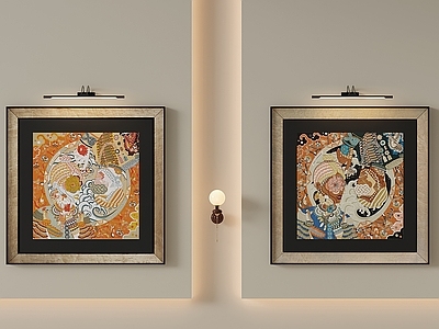 奶油风挂画 民族风装饰画 图腾装饰画