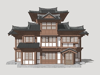 日式古建筑 唐风建筑 影视建筑 古建商业街 唐朝建筑