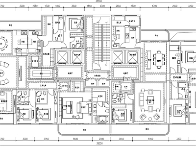 现代住宅楼建筑 第四代住宅 大平层高层豪宅 T2新规 340及290平 楼王建筑 施工图