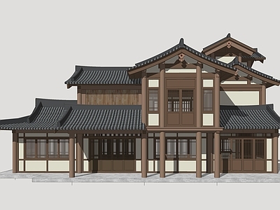 日式古建筑 唐风建筑 影视建筑 唐代建筑 古风商业建筑 古风商业街