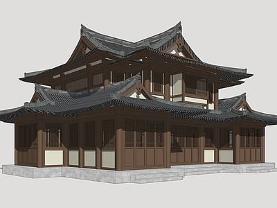 唐风建筑古建筑 唐风古建筑 影视建筑 古风商业街