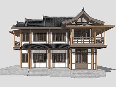 新中式古建筑 唐风建筑 古风商业街 影视建筑 古风建筑 唐代建筑