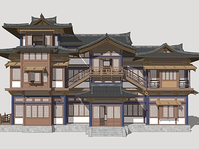 新中式古建筑 唐风建筑 唐代建筑 古风商业街 民俗商业街