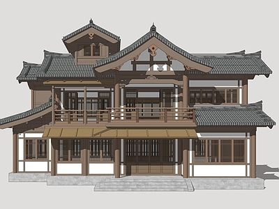 日式古建筑 古风建筑 唐风建筑 古风商业建筑 影视建筑