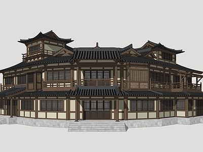 唐风古建筑 古风商业建筑 唐风商业建筑 影视建筑 唐代建筑