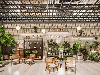 侘寂风花店 花店 展柜 花棚 植物展示 花植