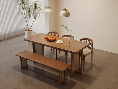 原木风餐桌