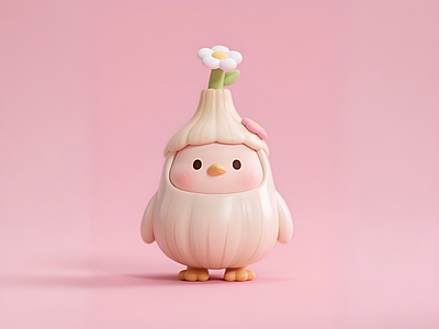 奶油风雕塑摆件 蒜鸟卡通IP 潮玩 摆件 雕塑 美陈