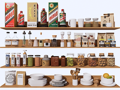 原木风厨房用品组合 现代厨房厨具用品
