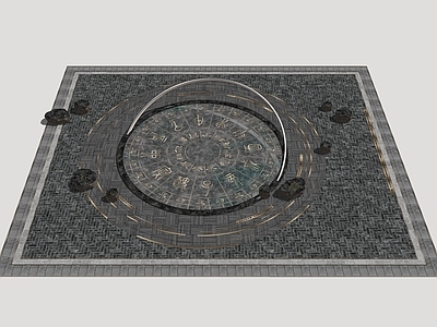 新中式广场景观 八卦广场 中式中心广场